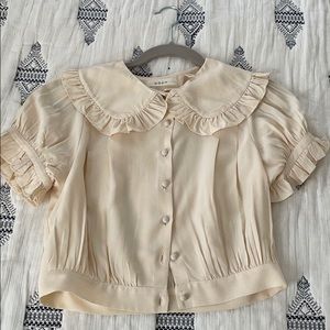 Doen sparrow top ivory silk xs